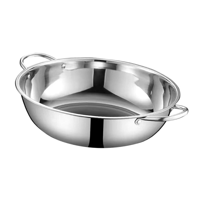 Stainless Steel Hot Pot Thickened Kitchen Cookware for Travel Picnic Camping 30cm No Divider