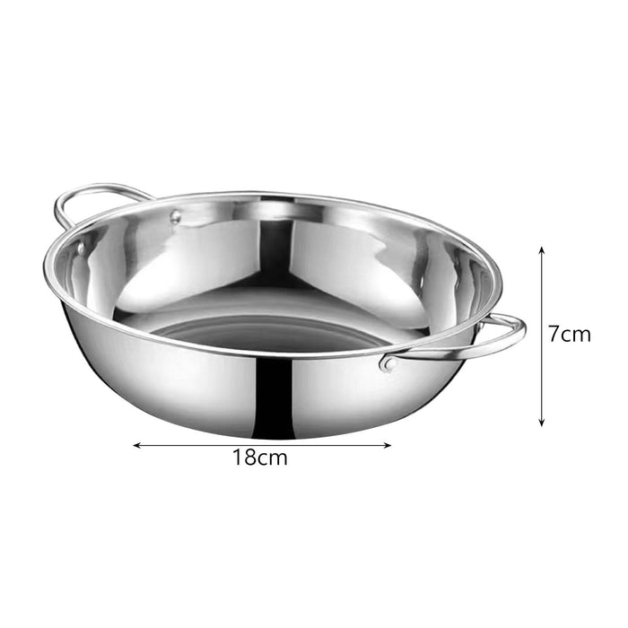 Stainless Steel Hot Pot Thickened Kitchen Cookware for Travel Picnic Camping 30cm No Divider