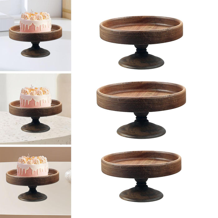 Crofta Wood Cake Stand Organizer Wooden Cake Stand for Party Wedding Birthdays M