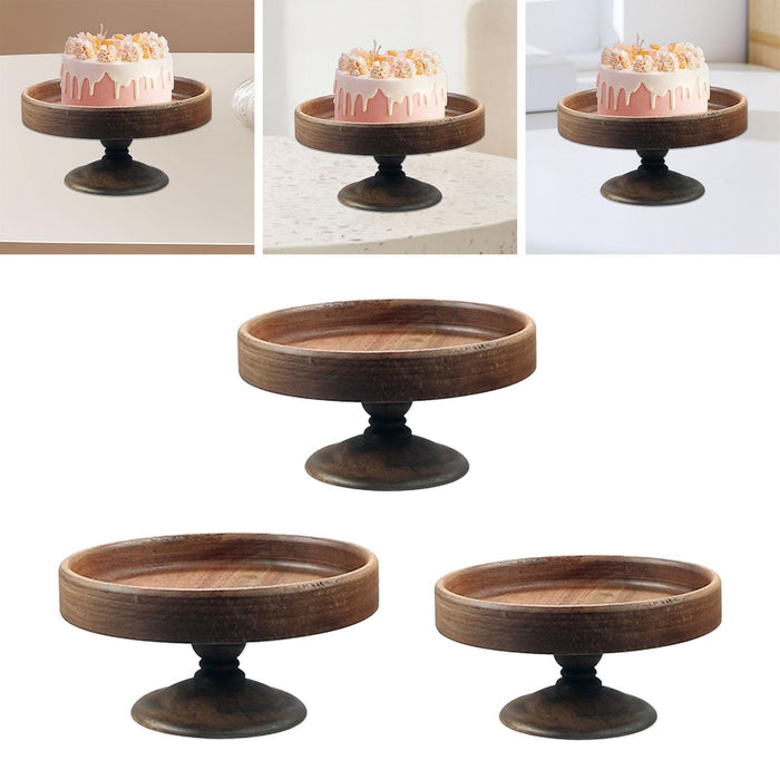 Crofta Wood Cake Stand Organizer Wooden Cake Stand for Party Wedding Birthdays M