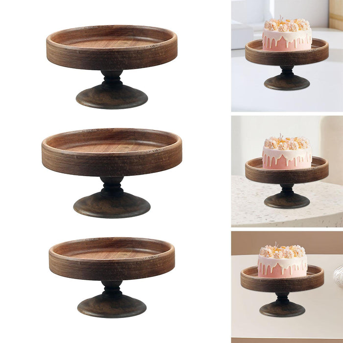 Crofta Wood Cake Stand Organizer Wooden Cake Stand for Party Wedding Birthdays M