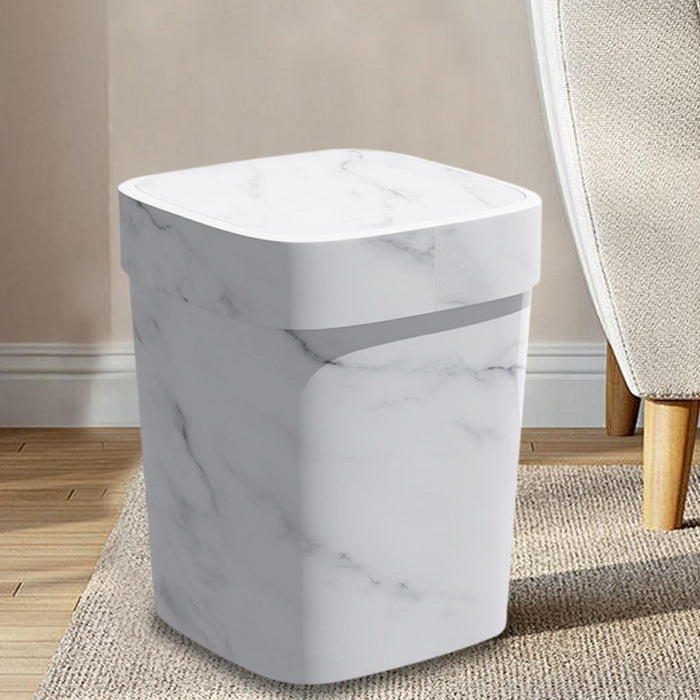 Trash Can Trash Bin Wastebasket Compost Bin for Laundry Room Entryway Garage M white