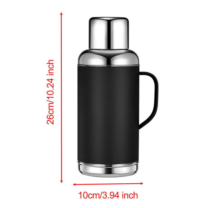 Large Insulated Water Bottle 1.2L Portable Beverage Tumbler for Driving Gift Black