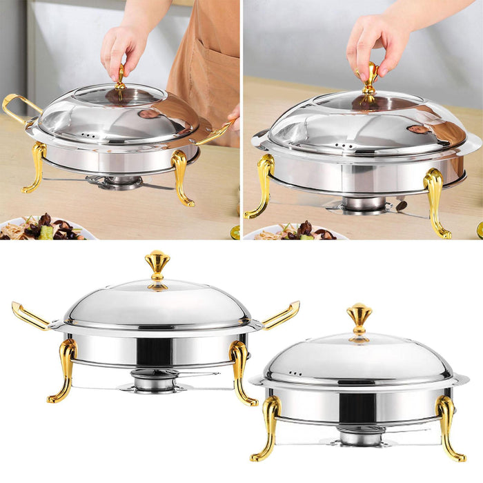 Crofta Stainless Steel Chafing Dish Buffet Set with Lid for Dinners Parties Wedding with handle