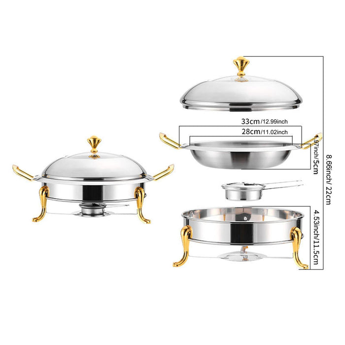 Crofta Stainless Steel Chafing Dish Buffet Set with Lid for Dinners Parties Wedding with handle