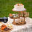 Wooden Dessert Stand Rustic Cupcake Display for Spice Jars Wedding Cosmetics Round hexagon