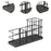 Crofta Sink Sponge Holder Brush Soap Holder Bathroom Sponge Rack Drain Basket High with black tray