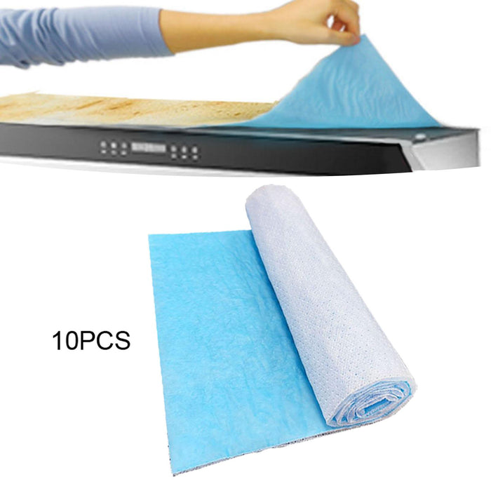 10 Pieces Range Hood Oil Absorbing Cotton Sheets Oil Suction Cotton for Home