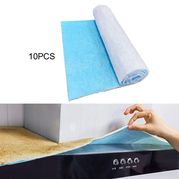 10 Pieces Range Hood Oil Absorbing Cotton Sheets Oil Suction Cotton for Home