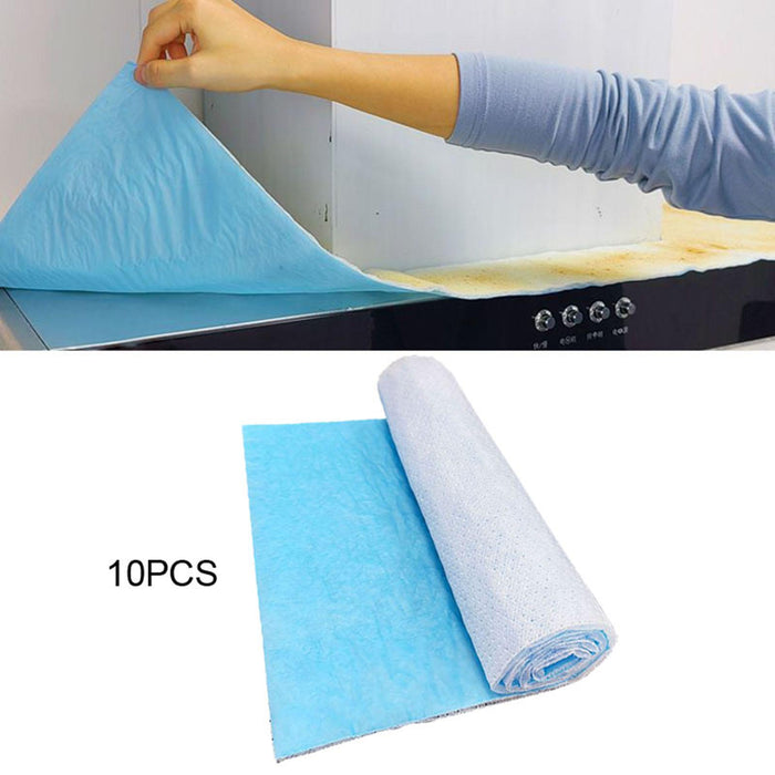 10 Pieces Range Hood Oil Absorbing Cotton Sheets Oil Suction Cotton for Home