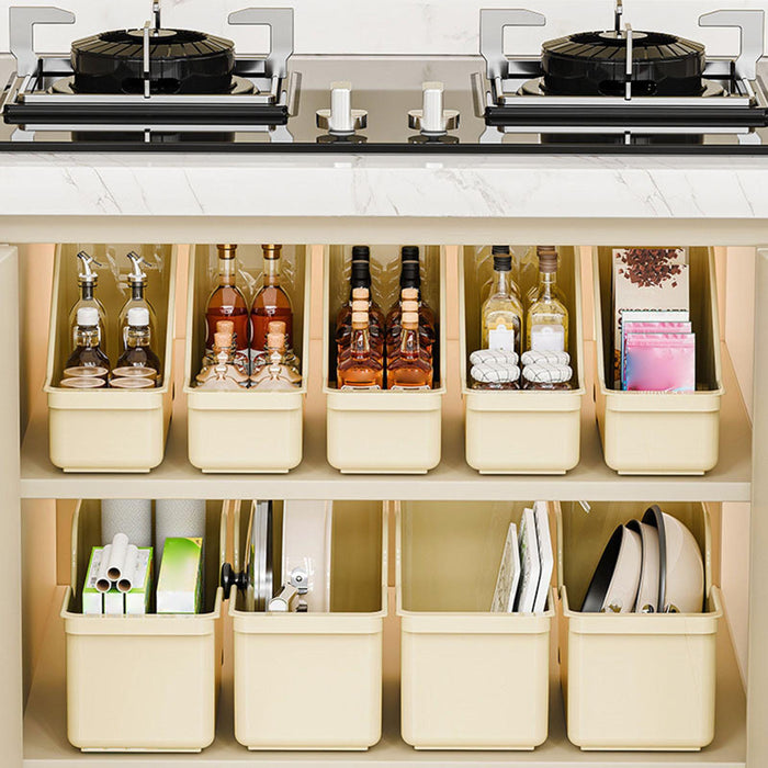 Storage Box with Wheels Pantry Organization for Cabinet Shelf Kitchen Closet 40.7cmx18.3cmx22cm