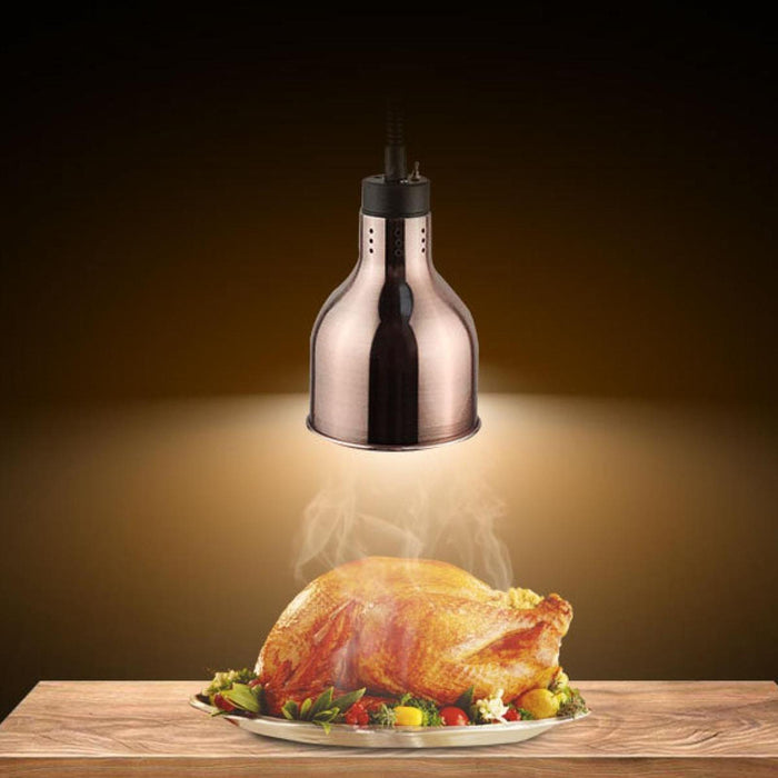 Hanging Retractable Heat Lamp E27 Food Warmer Lamp for Buffet Fries Catering Argent B