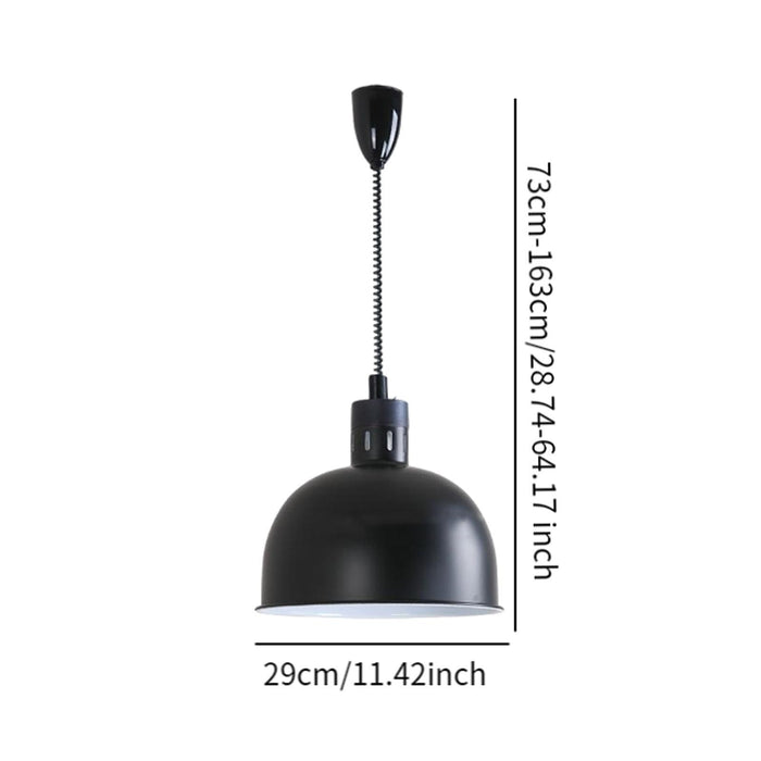 Crofta Food Warming Lamp Hanging Retractable Heat Lamp for Cafeteria Kitchen Buffet Black