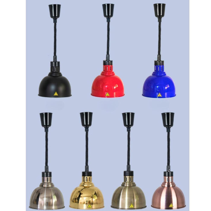 Crofta Food Warming Lamp Hanging Retractable Heat Lamp for Cafeteria Kitchen Buffet Argent