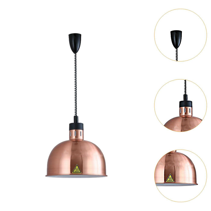 Crofta Food Warming Lamp Hanging Retractable Heat Lamp for Cafeteria Kitchen Buffet Bronze