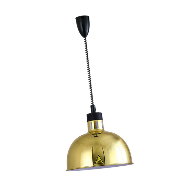 Food Warming Lamp Hanging Retractable Heat Lamp for Cafeteria Kitchen Buffet Gold