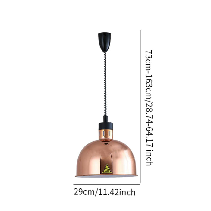 Crofta Food Warming Lamp Hanging Retractable Heat Lamp for Cafeteria Kitchen Buffet Rose Gold