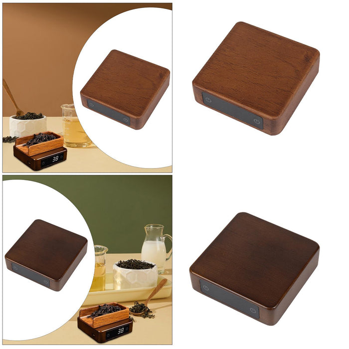 Tea Leaf Weighing Scale Wooden Accurate Weighing Tool LED Digital Tea Scale light brown