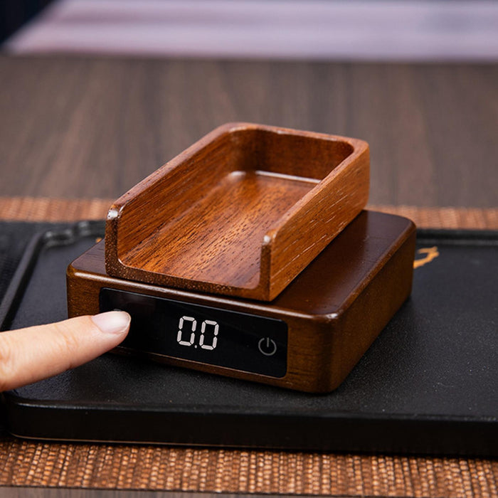 Tea Leaf Weighing Scale Wooden Accurate Weighing Tool LED Digital Tea Scale light brown