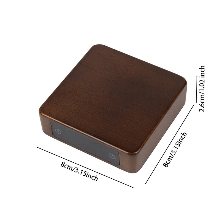 Tea Leaf Weighing Scale Wooden Accurate Weighing Tool LED Digital Tea Scale dark brown