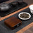 Tea Leaf Weighing Scale Wooden Accurate Weighing Tool LED Digital Tea Scale dark brown