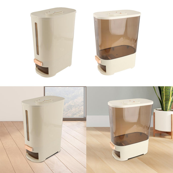 Rice Storage Container Rice Bucket for Cabinet Restaurant Kitchen Countertop White