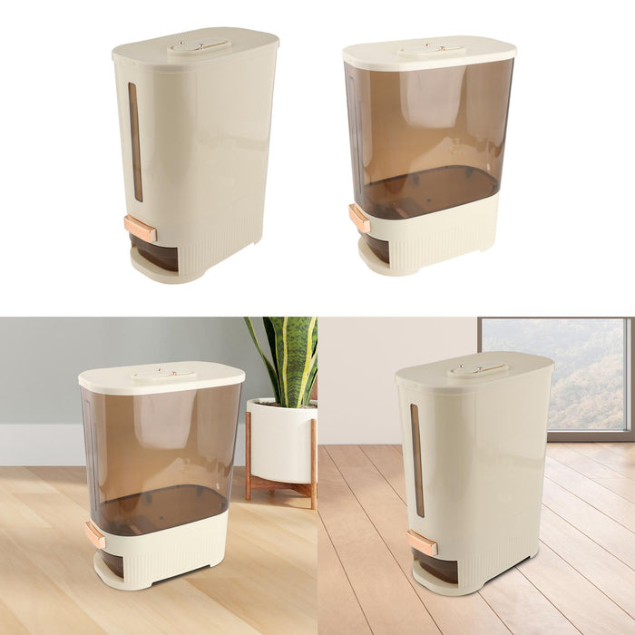 Rice Storage Container Rice Bucket for Cabinet Restaurant Kitchen Countertop White