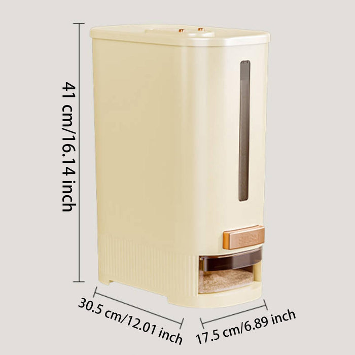 Rice Storage Container Rice Bucket for Cabinet Restaurant Kitchen Countertop White