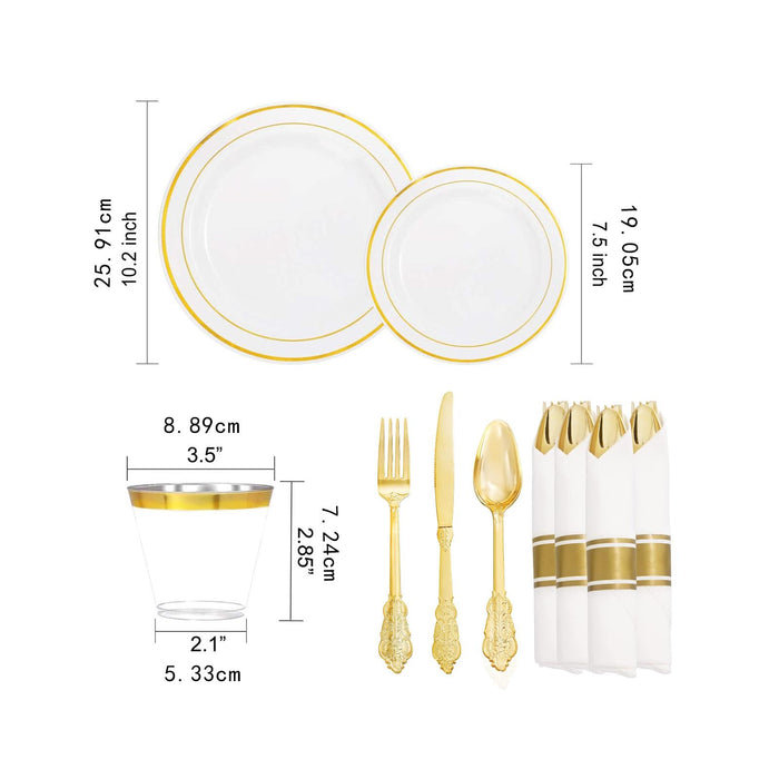 175Pcs Plastic Dinnerware Set Forks Spoon for Party Family