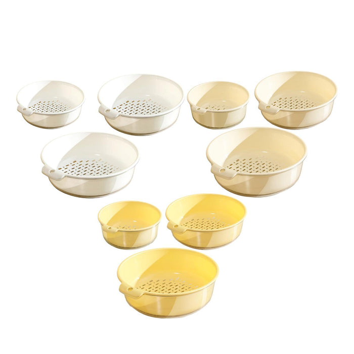 3 Pieces Vegetable Washing Basket Practical for Household Counter Restaurant White