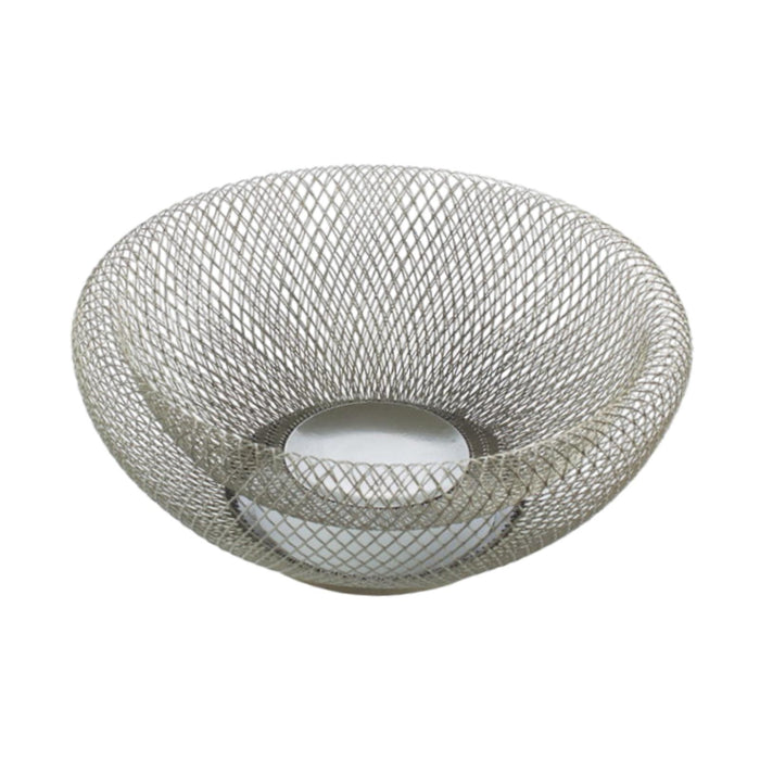 Snack Tray Hollow Design Iron Fruit Basket for Kitchen Countertop Restaurant Silver