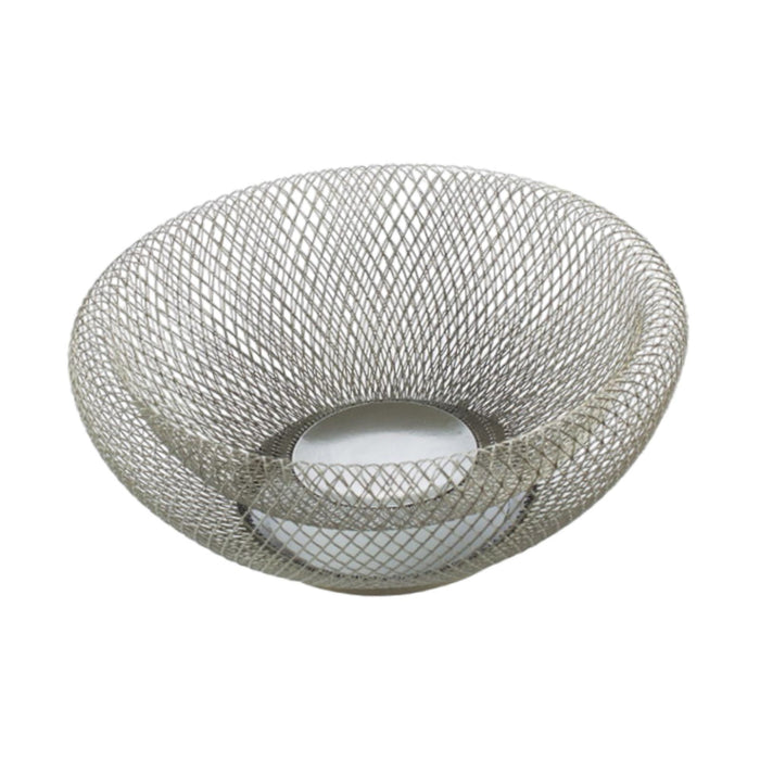 Snack Tray Hollow Design Iron Fruit Basket for Kitchen Countertop Restaurant Silver