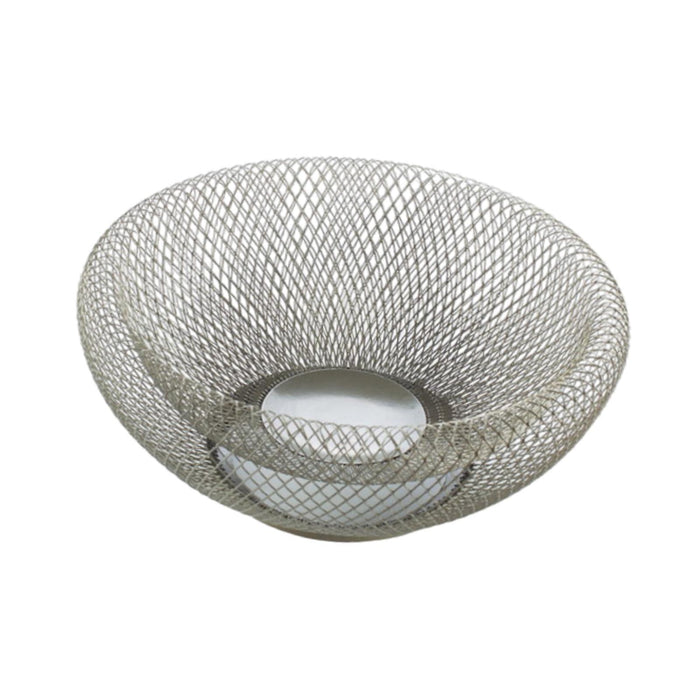 Snack Tray Hollow Design Iron Fruit Basket for Kitchen Countertop Restaurant Silver