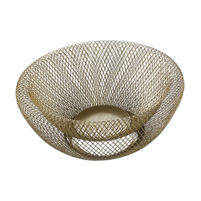 Snack Tray Hollow Design Iron Fruit Basket for Kitchen Countertop Restaurant Golden