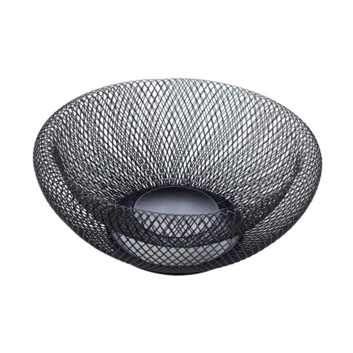 Snack Tray Hollow Design Iron Fruit Basket for Kitchen Countertop Restaurant Black