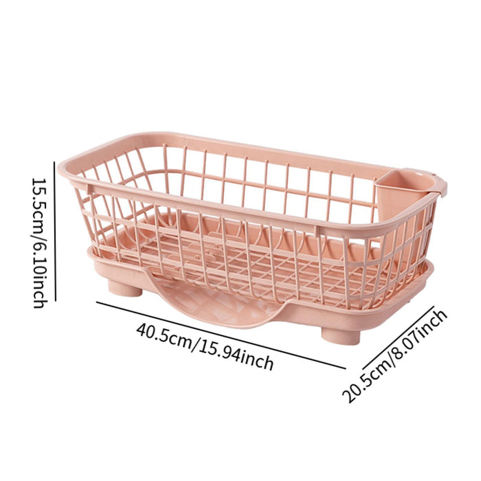 Dish Drying Rack Sink Shelf Sink Organizer Rack for Bathroom Home Countertop pink