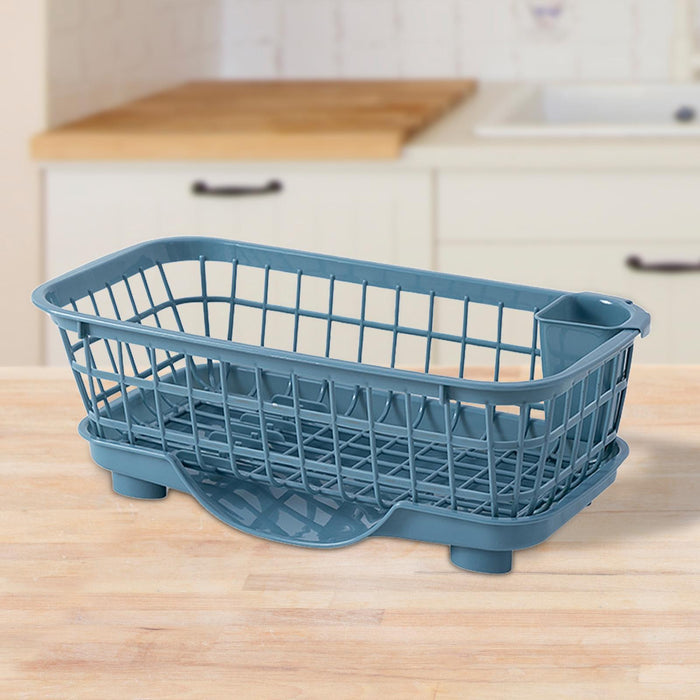 Dish Drying Rack Sink Shelf Sink Organizer Rack for Bathroom Home Countertop blue