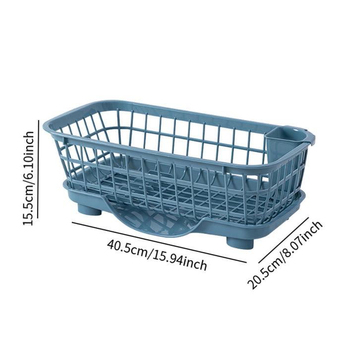 Dish Drying Rack Sink Shelf Sink Organizer Rack for Bathroom Home Countertop blue