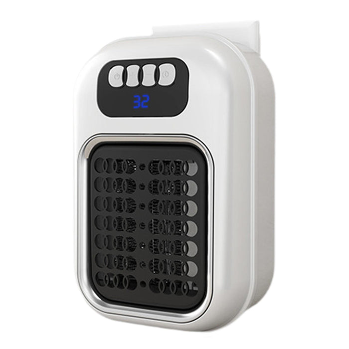 Wall Outlet Space Heater Adjustable Mini Space Heater for Indoor Office Home White