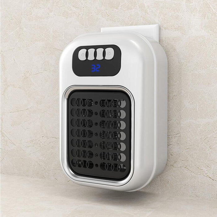 Wall Outlet Space Heater Adjustable Mini Space Heater for Indoor Office Home White