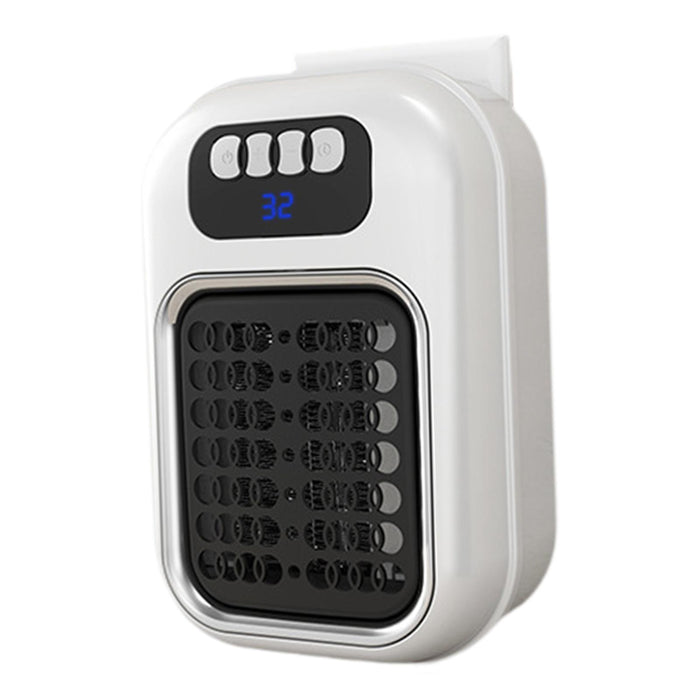 Wall Outlet Space Heater Adjustable Mini Space Heater for Indoor Office Home White