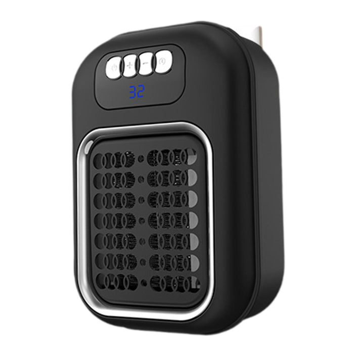 Wall Outlet Space Heater Adjustable Mini Space Heater for Indoor Office Home Black