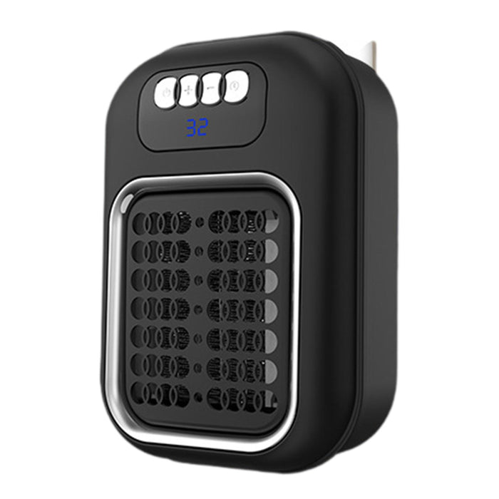 Wall Outlet Space Heater Adjustable Mini Space Heater for Indoor Office Home Black