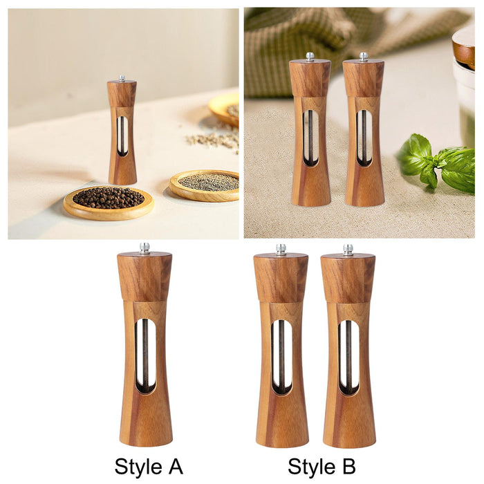 Wood Salt Grinder Small-size Easy to Use Peppermill for Sesame Kitchen Hotel 1 Piece