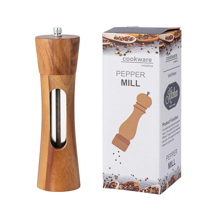 Wood Salt Grinder Small-size Easy to Use Peppermill for Sesame Kitchen Hotel 1 Piece