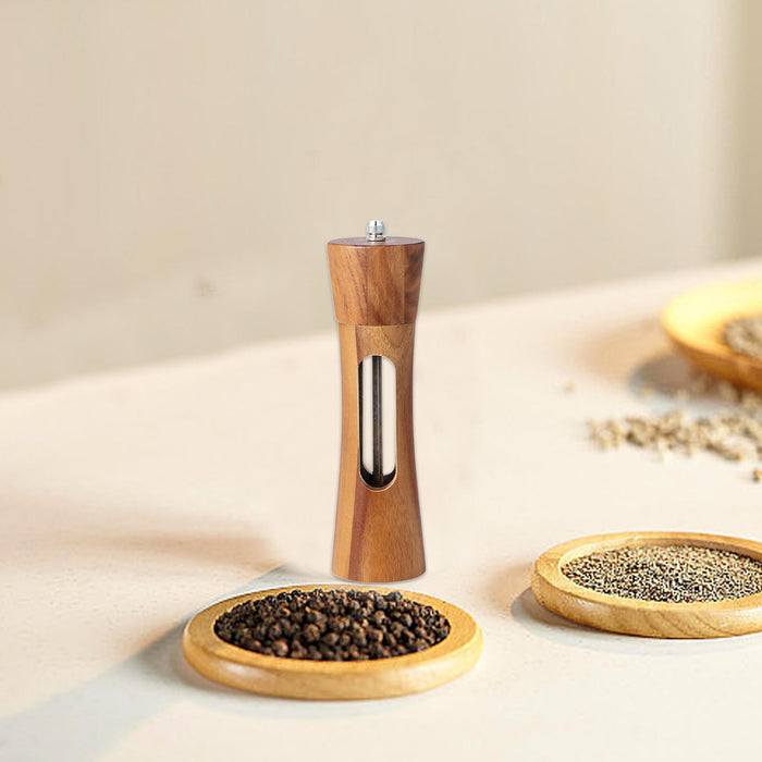 Wood Salt Grinder Small-size Easy to Use Peppermill for Sesame Kitchen Hotel 1 Piece