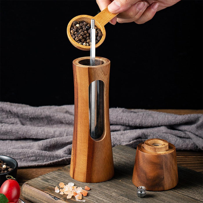 Wood Salt Grinder Small-size Easy to Use Peppermill for Sesame Kitchen Hotel 1 Piece