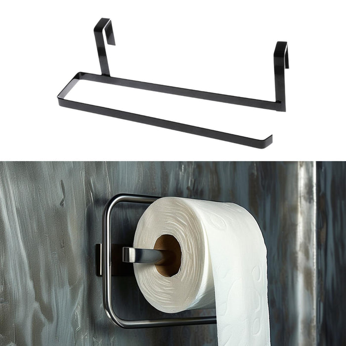 Wall Mounted Paper Holder Kitchen Cupboard Paper Towel Holder Bathroom Hotel black