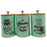 3x Coffee Tea Sugar Containers Iron Stylish Kitchen Canisters for Countertop Green