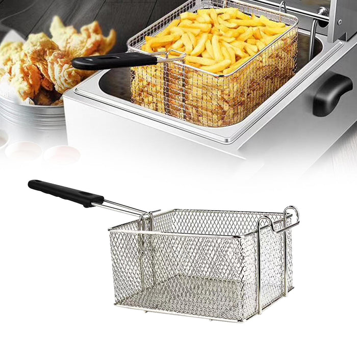 Wire Mesh Deep Frying Basket 10x7.6x5.5inch for Kitchen Anti Scalding Handle